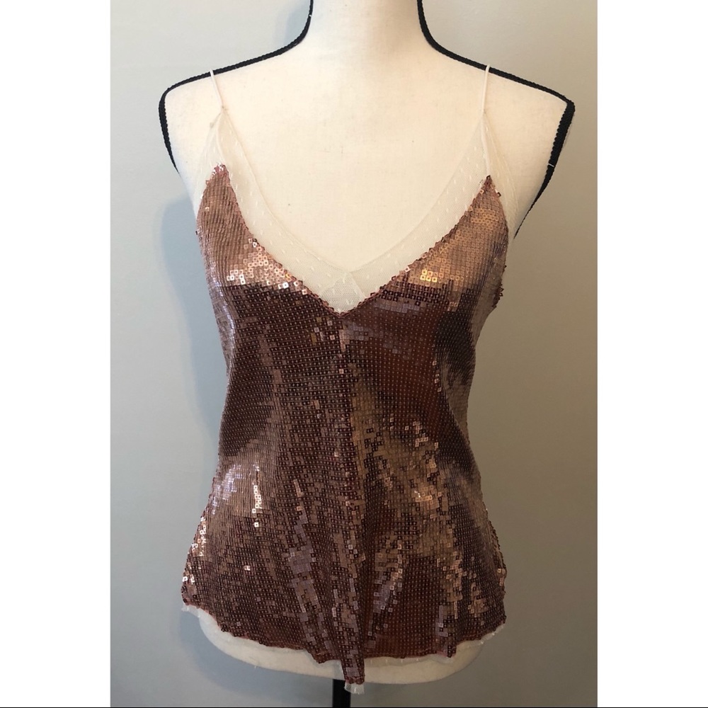 Intimately Free People | Sassy In Sequins Rose Gold Camisole Tank Top